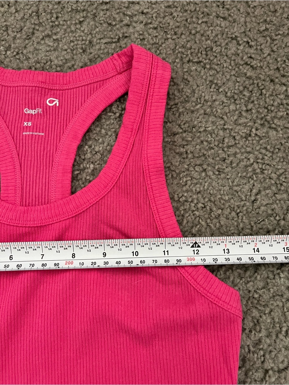 GapFit Pink Ribbed Racerback Tank - Picture 3 of 6